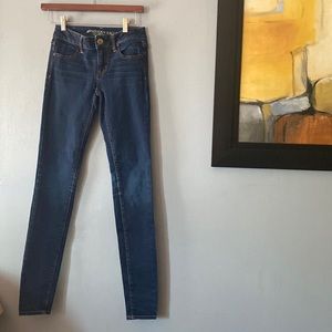 AMERICAN EAGLE JEANS WOMENS SIZE 0 COLOR BLUE
